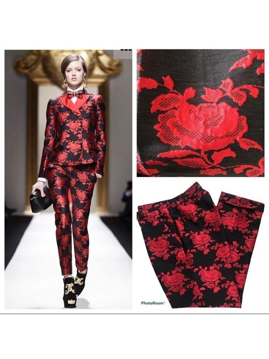 Moschino Pants - Moschino Ikram 13’ Runway Jacquard Brocade Trouser